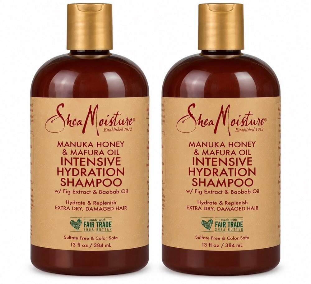 SheaMoisture Intensive Hydration Shampoo Manuka Honey Mafura Oil 13 oz 2 Pack
